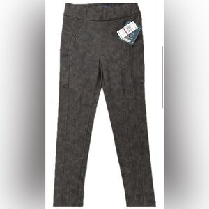 NWT Democracy Women’s Brown/Gray Faux Suede Glider Pocket Leggings, Size XS